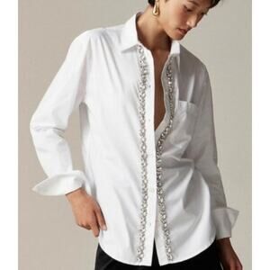 J. Crew Crystal Embellished Garçon Shirt Size 2 NWT